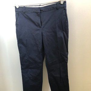 J.Crew Full-length Stretch Sateen Pant in Navy Women Size 8